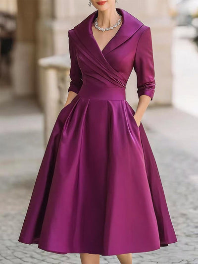 Lina - Midi Satin Dress