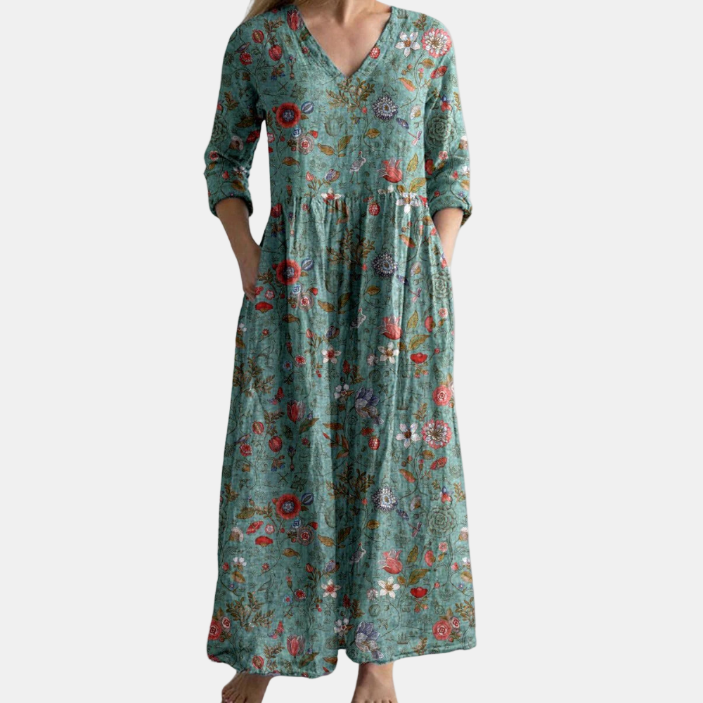 FAYE | HALF-SLEEVED  FLORAL DRESS