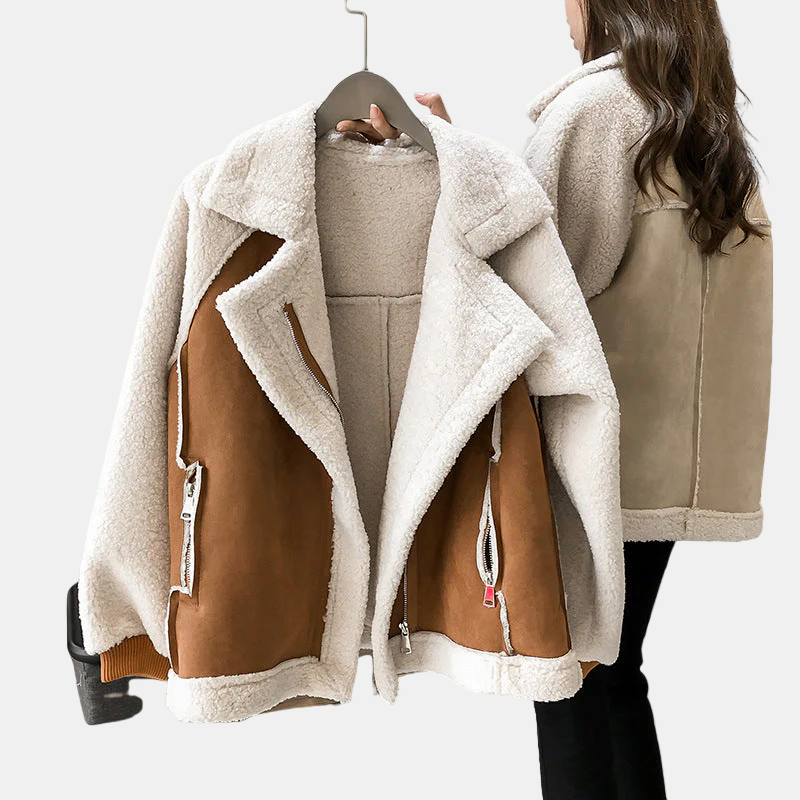 Genevieve | Faux Shearling Zip-Up Jacket