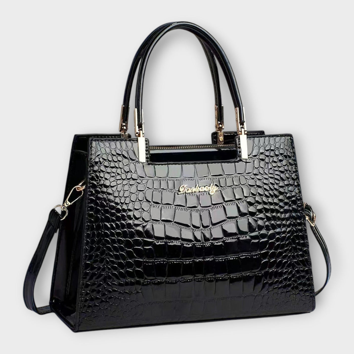 Clara | Glossy Crocodile Pattern Handbag