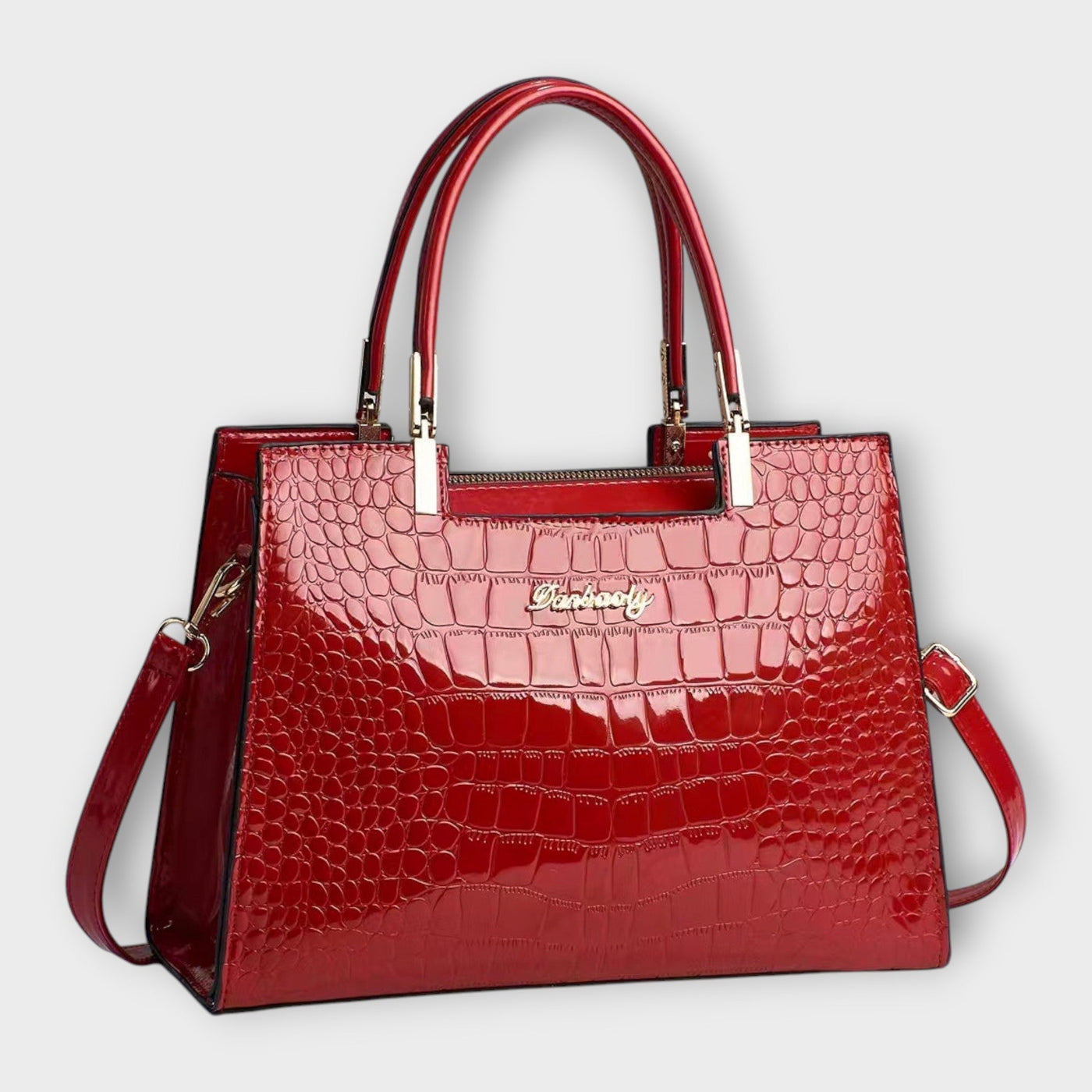 Clara | Glossy Crocodile Pattern Handbag