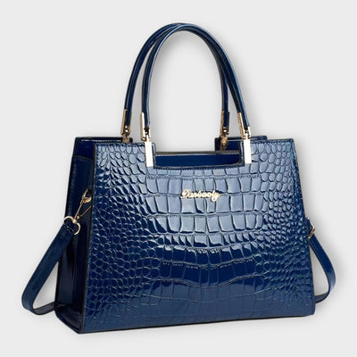 Clara | Glossy Crocodile Pattern Handbag