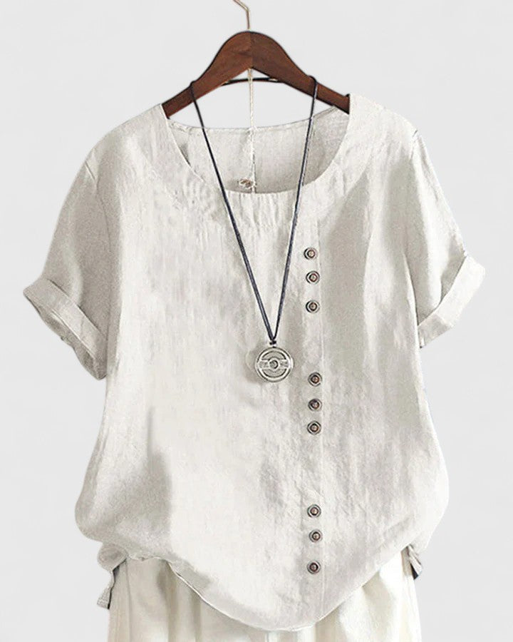 Clara | Comfortable Short Sleeve Blouse