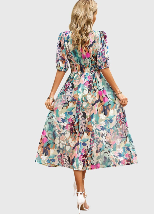 Clara | Flattering Floral Midi Dress