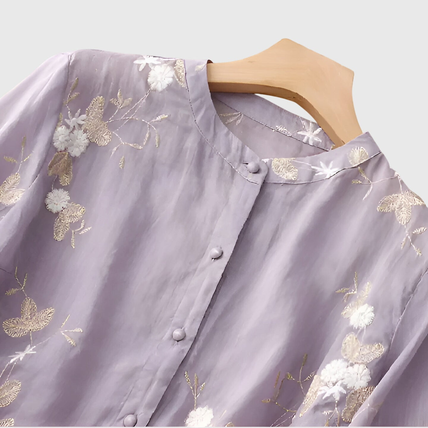 Clara | Elegant Top with Embroidered Flowers