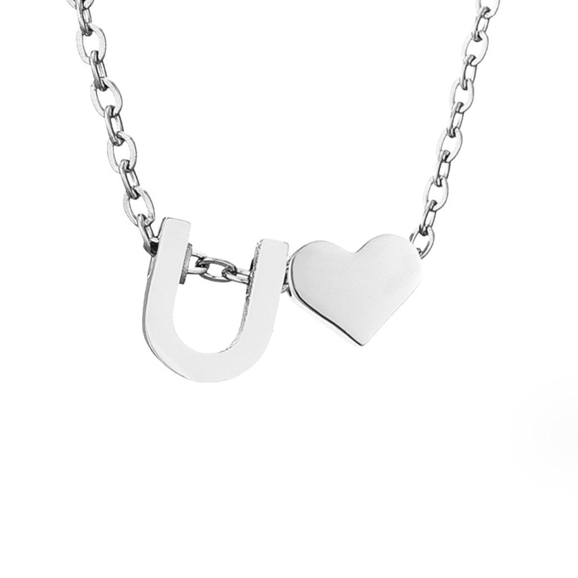 YAHNA | LETTER INITIAL SILVER NECKLACE