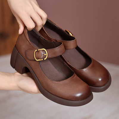 Clara | Agnes Leather Mary Janes