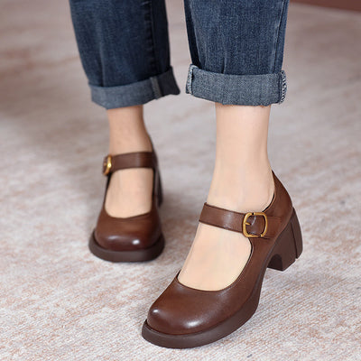 Clara | Agnes Leather Mary Janes
